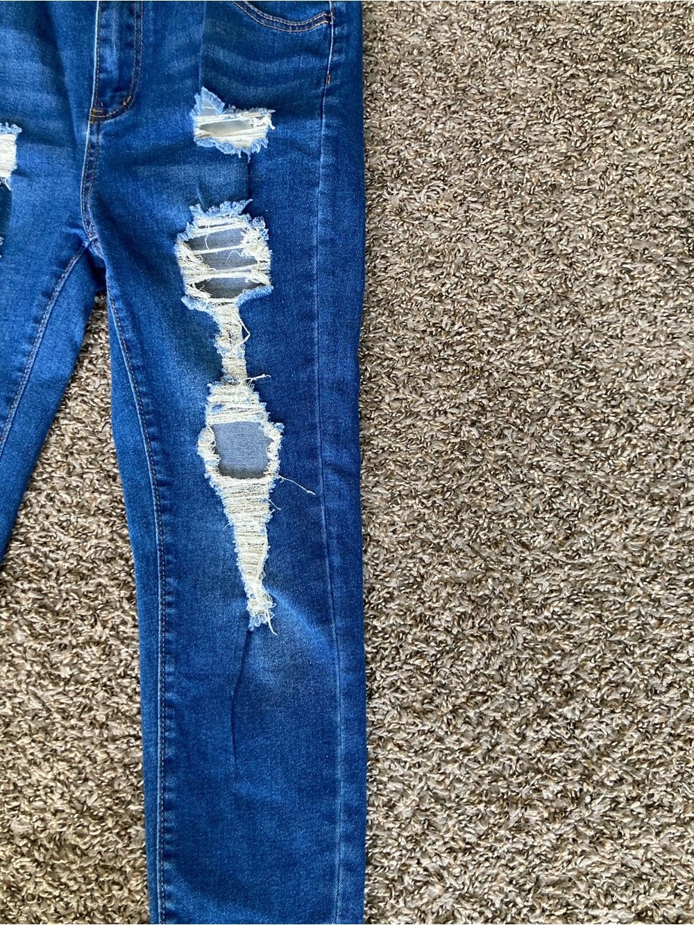SHEIN Petite M High Rise Distressed Stretch Cuffed Jeans - Picture 6 of 11